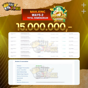 Read more about the article BUKTI JACKPOT SLOT HAITOGEL MAHJONG WAYS 2 RP. 15.000.000