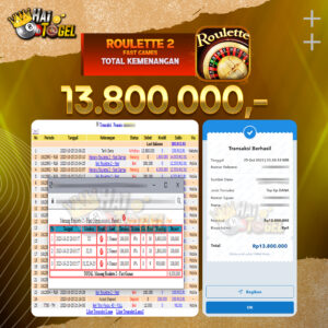 Read more about the article BUKTI CASINO HAITOGEL JACKPOT ROULETTE 2 RP. 13.800.000