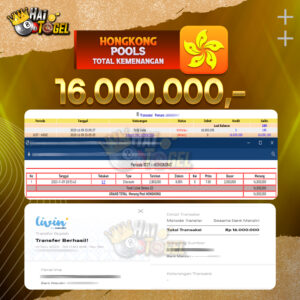 Read more about the article BUKTI TOGEL HAITOGEL JACKPOT HONGKONG : RP. 16.000.000