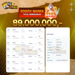 Read more about the article BUKTI JACKPOT HAITOGEL SLOT : SLOT 5000X MANIA RP. 89.000.000