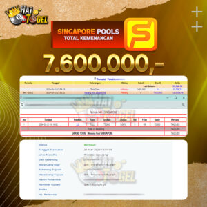 Read more about the article BUKTI KEMENANGAN HAITOGEL TOGEL : SINGAPORE SEBESAR RP. 7.600.000,-