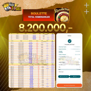 Read more about the article BUKTI CASINO HAITOGEL JACKPOT ROULETTE RP. 8.200.000