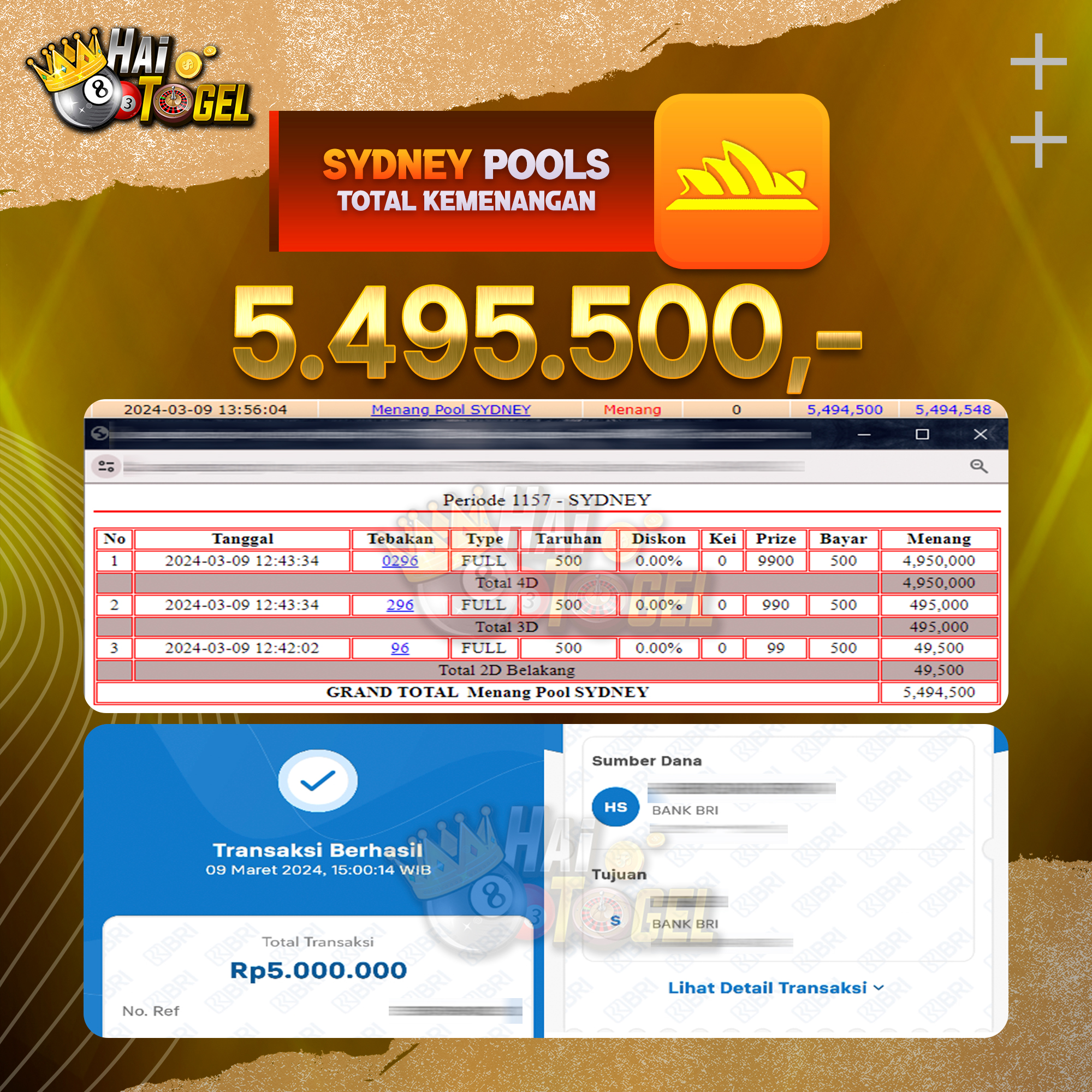 You are currently viewing BUKTI PEMBAYARAN HAITOGEL TOGEL SYDNEY RP. 5.495.500