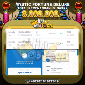 Read more about the article BUKTI KEMENANGAN HAITOGEL SLOT : MYSTIC FORTUNE DELUXE RP. 8.009.000