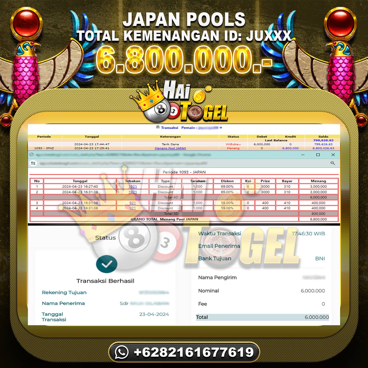 Read more about the article BUKTI TOGEL HAITOGEL JP JAPAN : RP. 6.800.000