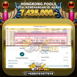 Read more about the article BUKTI JP HAITOGEL TOGEL : HONGKONG SEBESAR : RP. 7.425.000