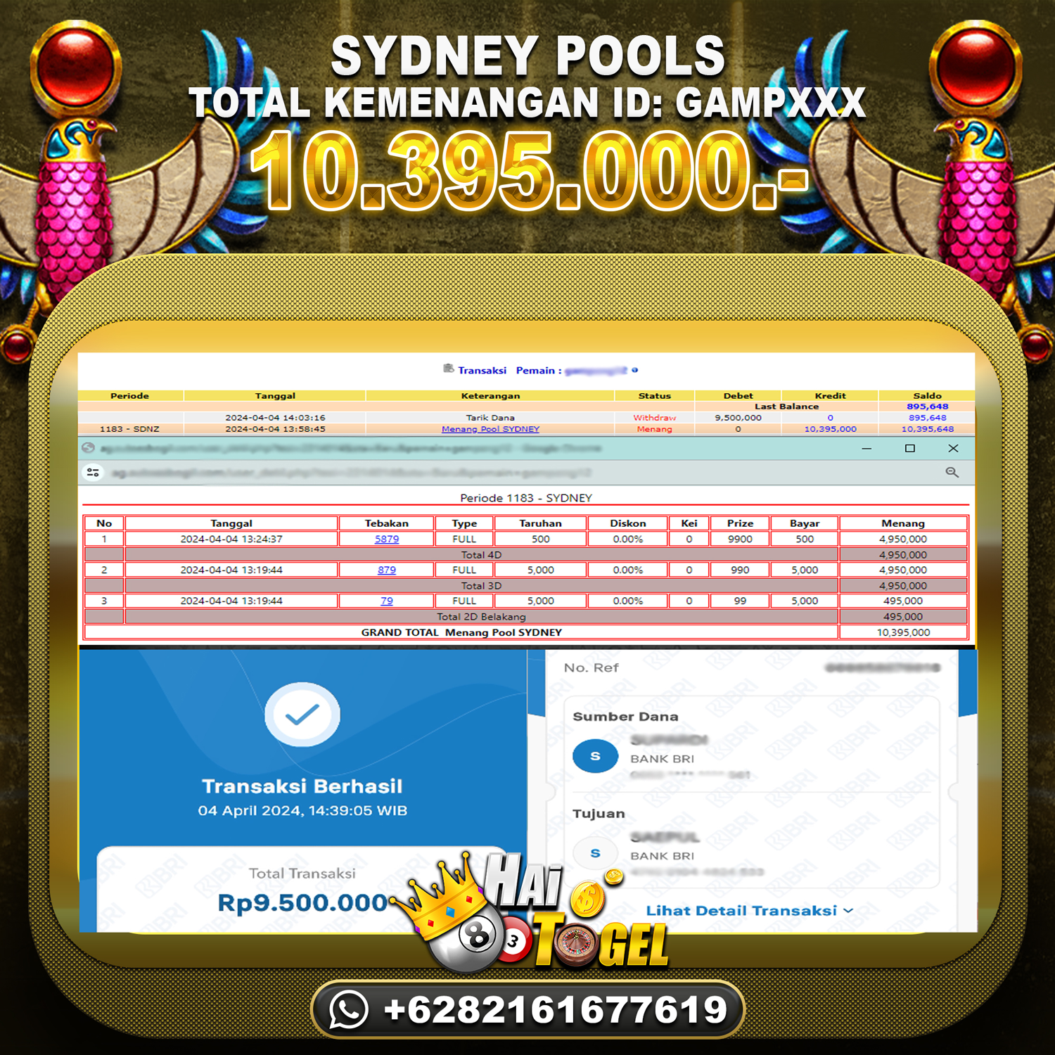 You are currently viewing BUKTI PEMBAYARAN HAITOGEL TOGEL SYDNEY RP. 10.395.000