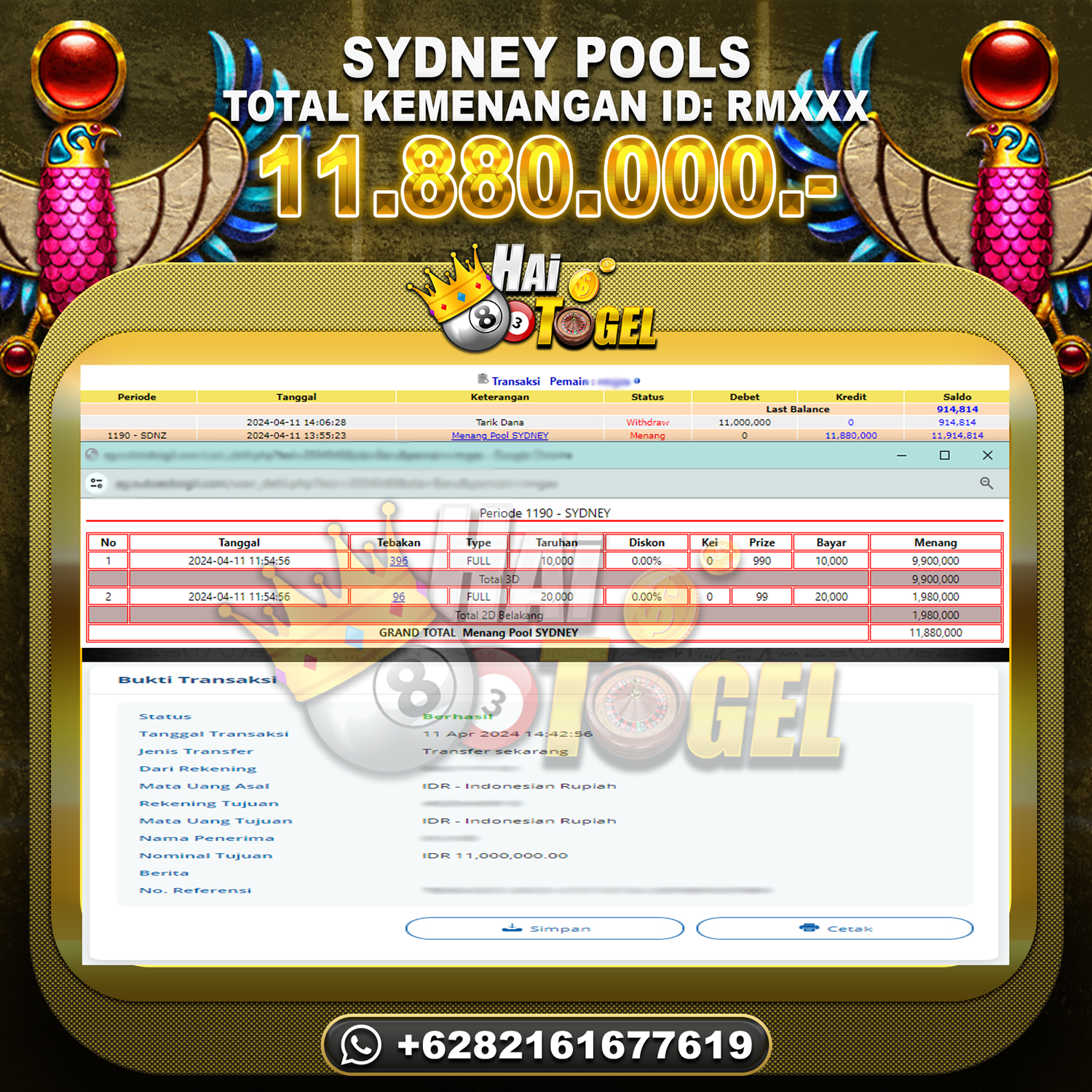 You are currently viewing BUKTI PEMBAYARAN HAITOGEL TOGEL SYDNEY RP. 11.880.000