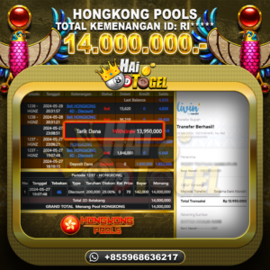 Read more about the article BUKTI JP HAITOGEL TOGEL : HONGKONG SEBESAR : RP. 14.000.000