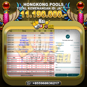 Read more about the article BUKTI JP HAITOGEL TOGEL : HONGKONG SEBESAR : RP. 11.190.000