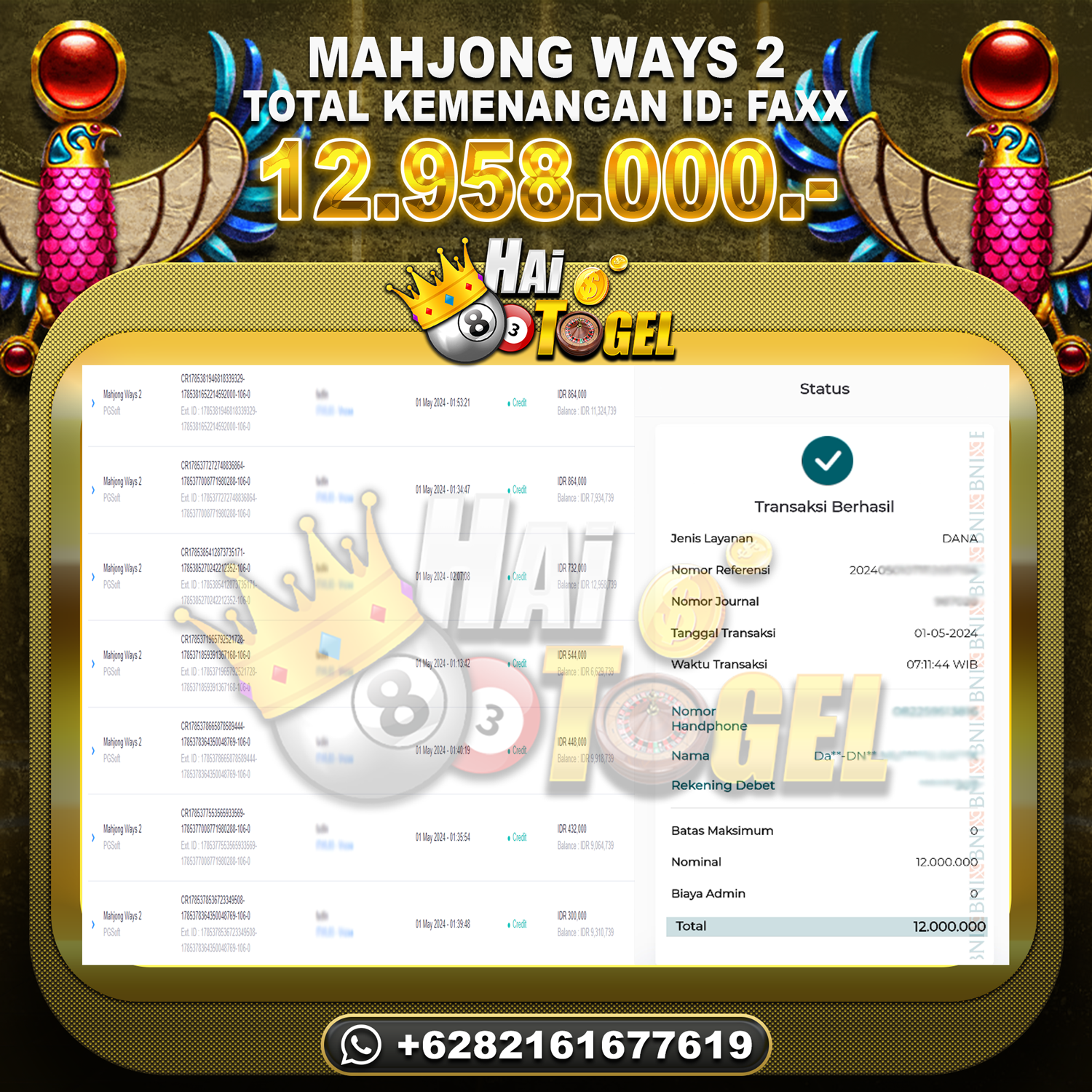 Read more about the article BUKTI JP SLOT HAITOGEL MAHJONG WAYS 2 RP. 12.958.000