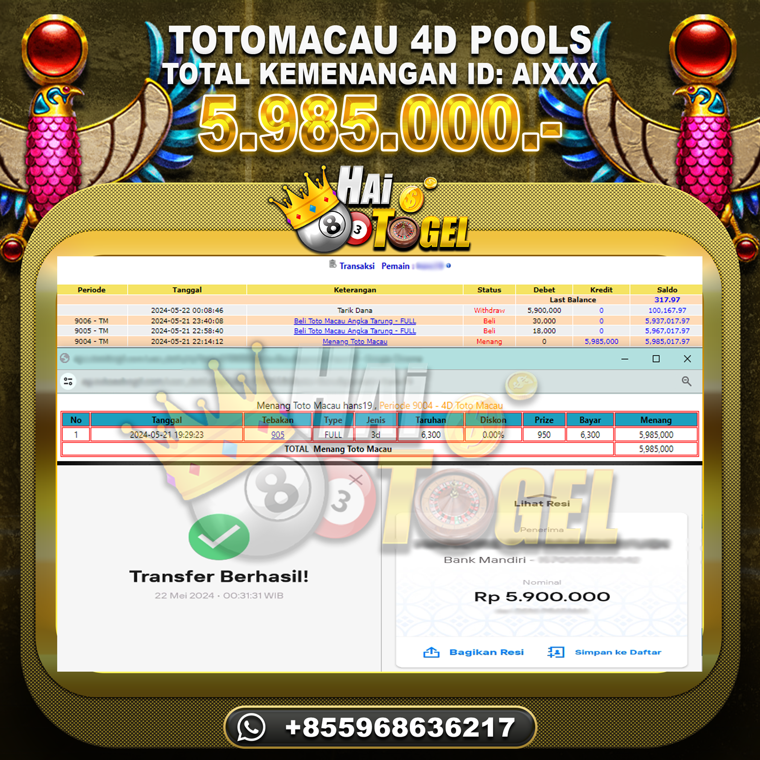 You are currently viewing TOGEL HAITOGEL BUKTI JP PASARAN TOTOMACAU4D RP. 5.985.000