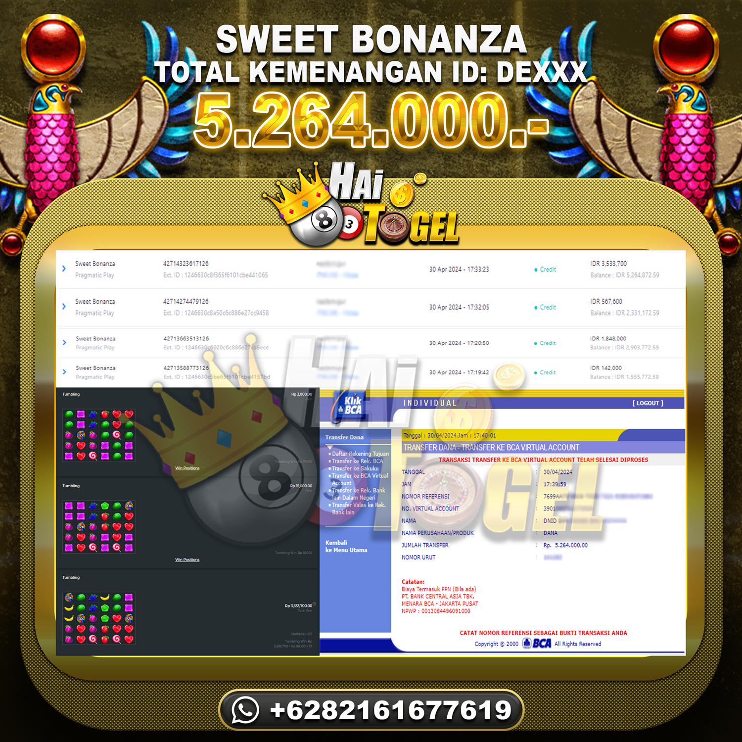 You are currently viewing JP KEMENANGAN SLOT HAITOGEL : SWEET BONANZA RP. 5.264.000