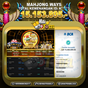 Read more about the article BUKTI JP SLOT HAITOGEL MAHJONG WAYS 2 RP. 15.153.895