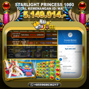 Read more about the article BUKTI JP HAITOGEL SLOT : SLOT STARLIGHT PRINCESS 1000 RP. 5.149.014