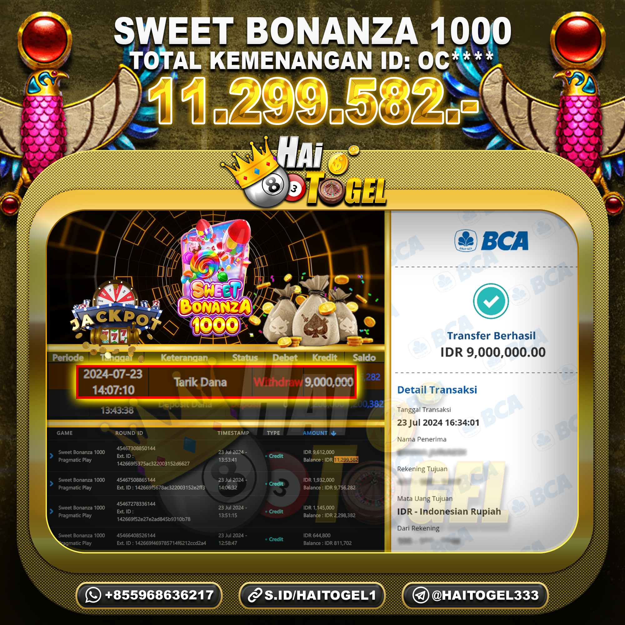 Read more about the article JP KEMENANGAN SLOT HAITOGEL : SWEET BONANZA RP. 11.299.582