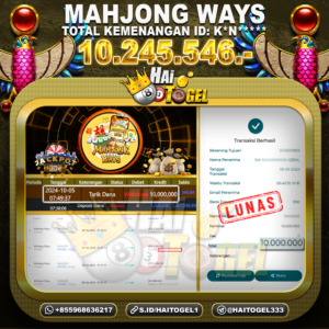 Read more about the article SLOT GACOR PEMBAYARAN HAITOGEL MAHJONG WAYS RP. 10.245.546