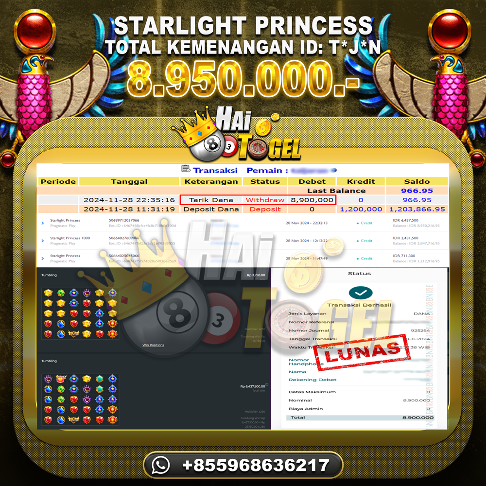 Read more about the article JP SLOT HAITOGEL GACOR : STARLIGHT PRINCESS RP. 8.950.000