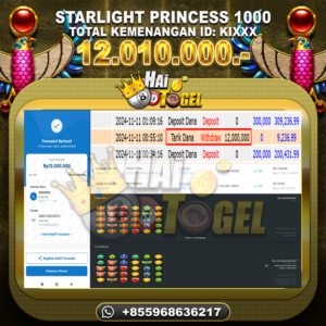 Read more about the article JP SLOT HAITOGEL : STARLIGHT PRINCESS 1000 RP. 12.010.000